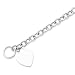 14k White Gold Heart Charm Necklace - 18 Inch - Toggle - Measures 26x21mm - JewelryWeb