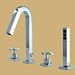 Baby : Aqua Brass 4 Piece Polished Chrome Deckmount Tub Set with Handles and Handshower - X2875-X2892 / X28