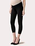 Motherhood Maternity: Loved By Heidi Klum Under Belly Jersey Knit Stretch Fabric Slim Leg Maternity Crop Leggings