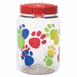 Pet Treat Canisters - 64 Ounce in Colorful Paw Print by Snapware