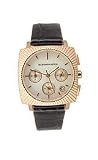 BCBGMAXAZRIA Elite Black Leather Strap White Dial Women's Watch #BG6263