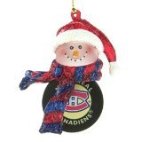 Montreal Canadiens 3" Acrylic Striped Home Run Snowman - NHL Hockey
