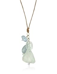 Margo Morrison New York Aquamarine Combination Leather Pendant Necklace