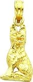 14K Gold German Shepherd Dog Charm Guard Police Doggy