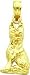 14K Gold German Shepherd Dog Charm Guard Police Doggy