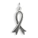 diabetes33  - Sterling Silver Gray Enamel Awareness Ribbon Charm 78