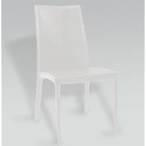 ItalModern 02404 Daisy Leather Chair Set of 2- White by ItalModern