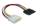 DeLock Stromadapter 4pin auf S-ATA 15pin 12cm Kabel Netzkabel intern 1 x 4 pol Stecker auf 1 x 15 pol / SATA Stecker 0.12 m