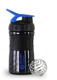 Sundesa Blender Bottle + Ball Mini Sport Mixer Shaker 20 oz - BLUE / BLACK