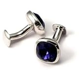 Babette Wasserman Crystal Cushion Purple Swarovski Cufflink