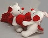 White Mice Love Tug Squeaker Plush Valentines Dog Toy