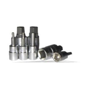 10 Pc. Hex Socket Set, Fits 3/8 and 1/2 Inch Dr., Metric.