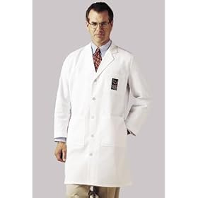 Men's 40" Lab Coat by Landau (Sizes 32-52) in Poly/Cotton Twill.