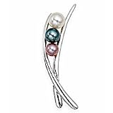14k Gold Brooch and Multi Colored Akoya Cultured Pearls