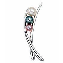 14k Gold Brooch and Multi Colored Akoya Cultured Pearls by Orkyd Pearls