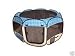 Medium Blue Plaid Pet Tent Exercise Pen