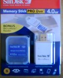 Sandisk 4 gb Memory Stick Pro Duo with reader in retail packaging