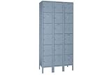 Lyon Locker Six Tier 12x15x12 18 Door Ready To Assemble Gray