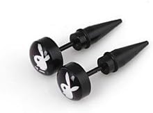 Suvit Buy@Unisex Oil Drip Rabbit Pattern Allergy Free Titanium Steel Stud Earring