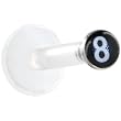 Clear BIOPLAST Black and White 8 BALL Logo Push In Labret