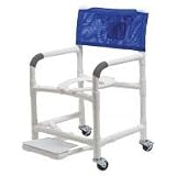 Lumex PVC Shower Chair / Commode With Footrest, Mauve, Each