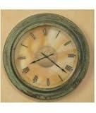 IMAGE OF Arroyo Craftsman C145-M2-GW-AC Pasadena Clock in Antique Copper with Gold White Iridescent glass