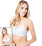 2 Pack Cotton Rich Non-Wired Padded T-Shirt A-D Bras