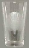 Individually Hand Etched Scallop Shell Tumbler Glass 7"H Set / 4