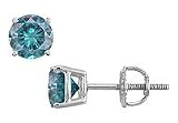 Blue Diamond Stud Earrings : 14K White Gold â? 0.75 CT Diamonds