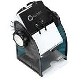 Rolodex 1734234 Rolodex Metal Mesh Rotary Business Card File, 400-Card Capacity, Black/Silver