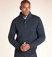 Button Neck Long Sleeve Knitted Jumper