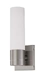 Nuvo Lighting 60/3953 Link 1-Light Tube Wall Sconce with White Glass, Brushed Nickel