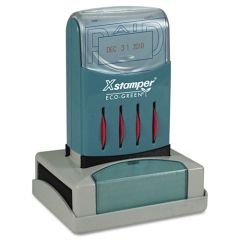 Shachihata, Inc. 66210 Xstamper VersaDater Pre-Inked Message Dater, PAID, 1 5/16" x 2 1/8", Blue/Red