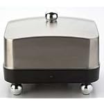 Alfille 60049 Temperature-Controlled Portable Butter Dish with Lid, Black/Stainless