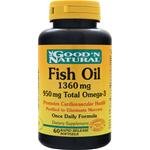 GNN Fish Oil 1360mg, 950mg Total Omega 3, Purified to Eliminate Mercury