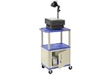 Plastic Utility Cart 3 Shelves Purple With Security Cabinet