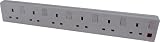 Accessory Agents AA6SOC2M 6 Socket 2M Individually Switched Ext Lead