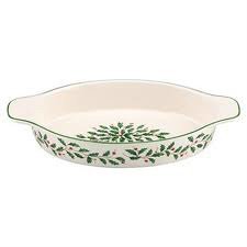 Lenox Holiday Carved Oval 2 Quart