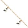 14k Enameled Penguin Anklet - 9 Inch - JewelryWeb