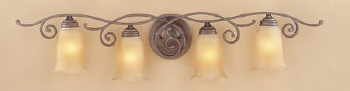 Four-Light Bathroom Fixture with Tulip Shades