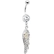 Clear Aurora Jeweled Angel Wing Belly Ring