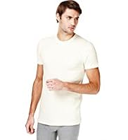 Short Sleeve Ribbed Thermal Vest with Wool