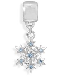 Sterling Silver Snowflake Charm Bead