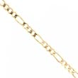 Ladies Figaro Anklet in Solid 14K Yellow Gold Lobster Clasp