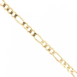 Ladies 4.5mm Figaro Anklet in Solid 14K Yellow Gold Lobster Clasp