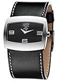 Joy Watches JW525 Semi-Rectangulares Black Dial Leather Women's Watch