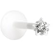 16 Gauge 3/8 Clear 3mm CZ Star Labret Monroe
