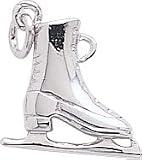 Ice Skate Charm, Sterling Silver