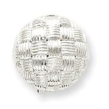 Sterling Silver Round Fancy Omega Back Earrings