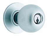 Schlage A25ORB605 Polished Brass A-Series Orbit Exit Only Door Knob with Exterior Blank Plate A25D-O
